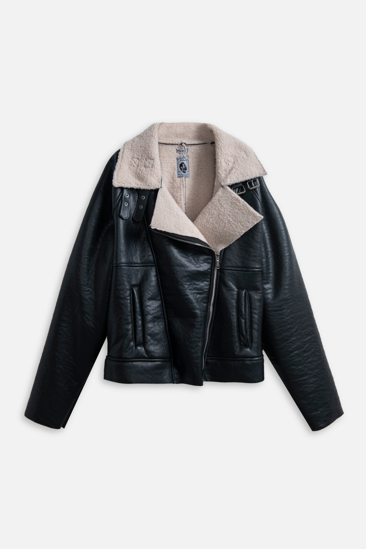 Shearling Biker Jacket – Black