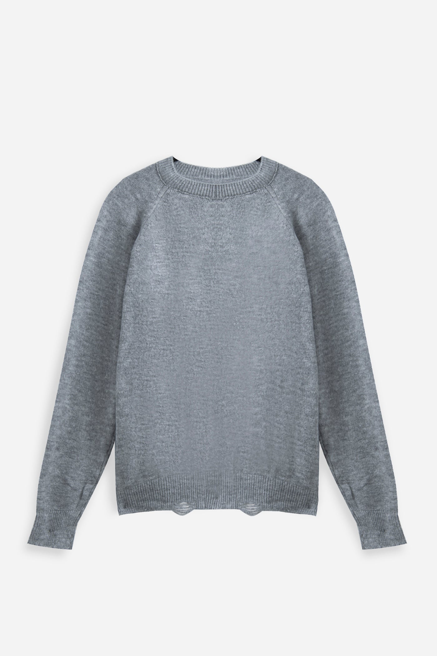 Raw Knit Sweater - Grey