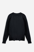 Raw Knit Sweater - Black