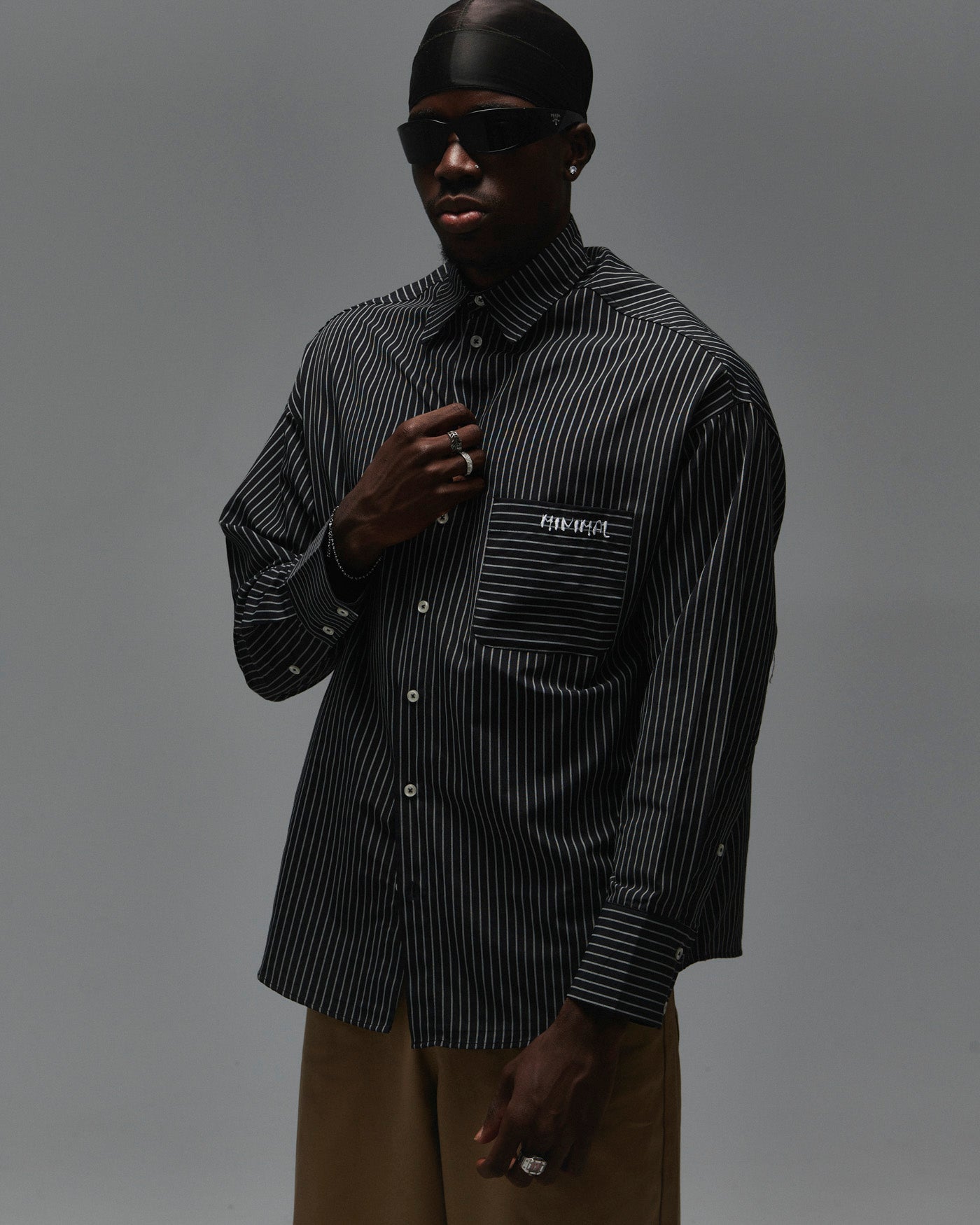 Camicia manica lunga rigata minimal