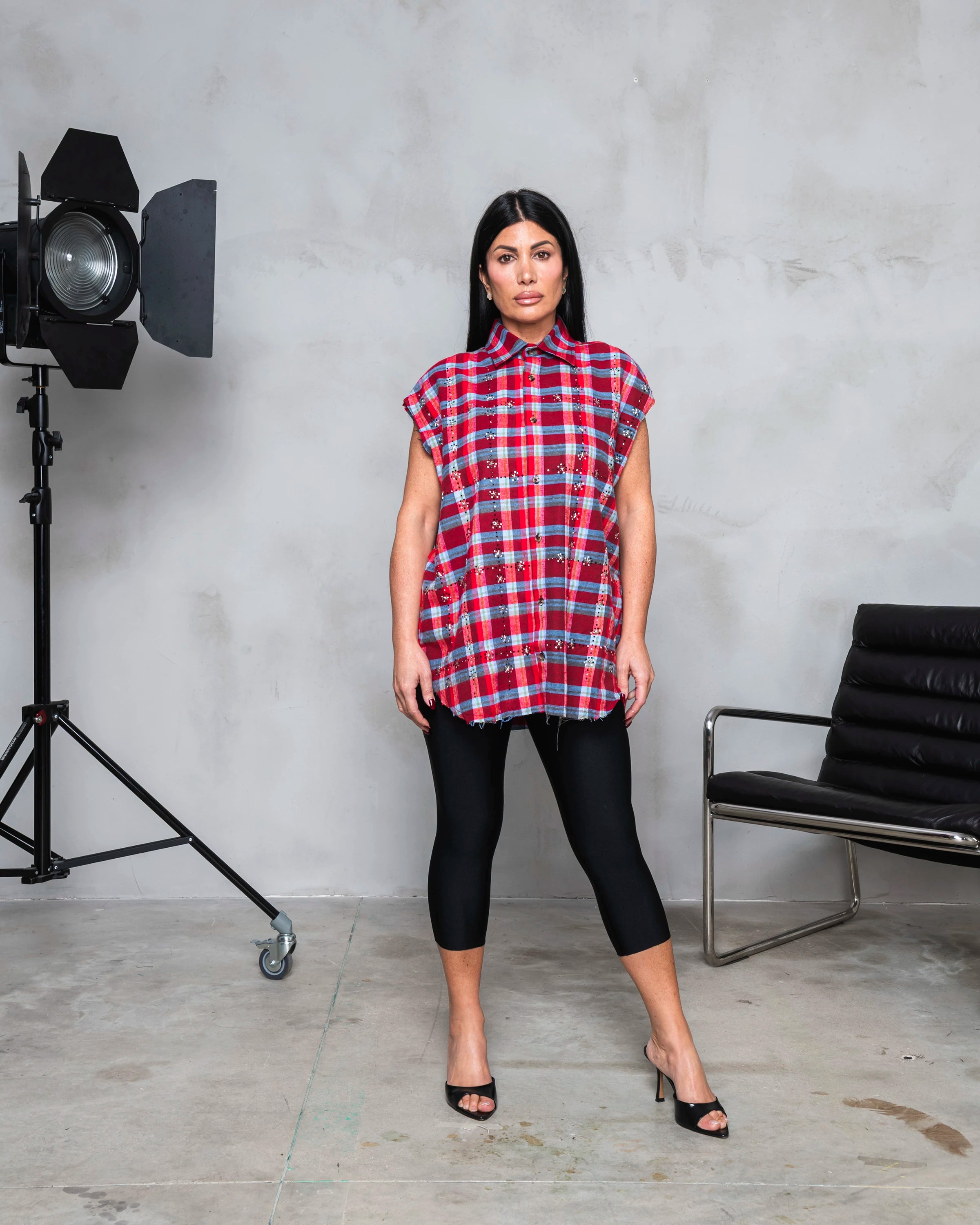 LOOK - Crystal Flannel Sleeveless Shirt