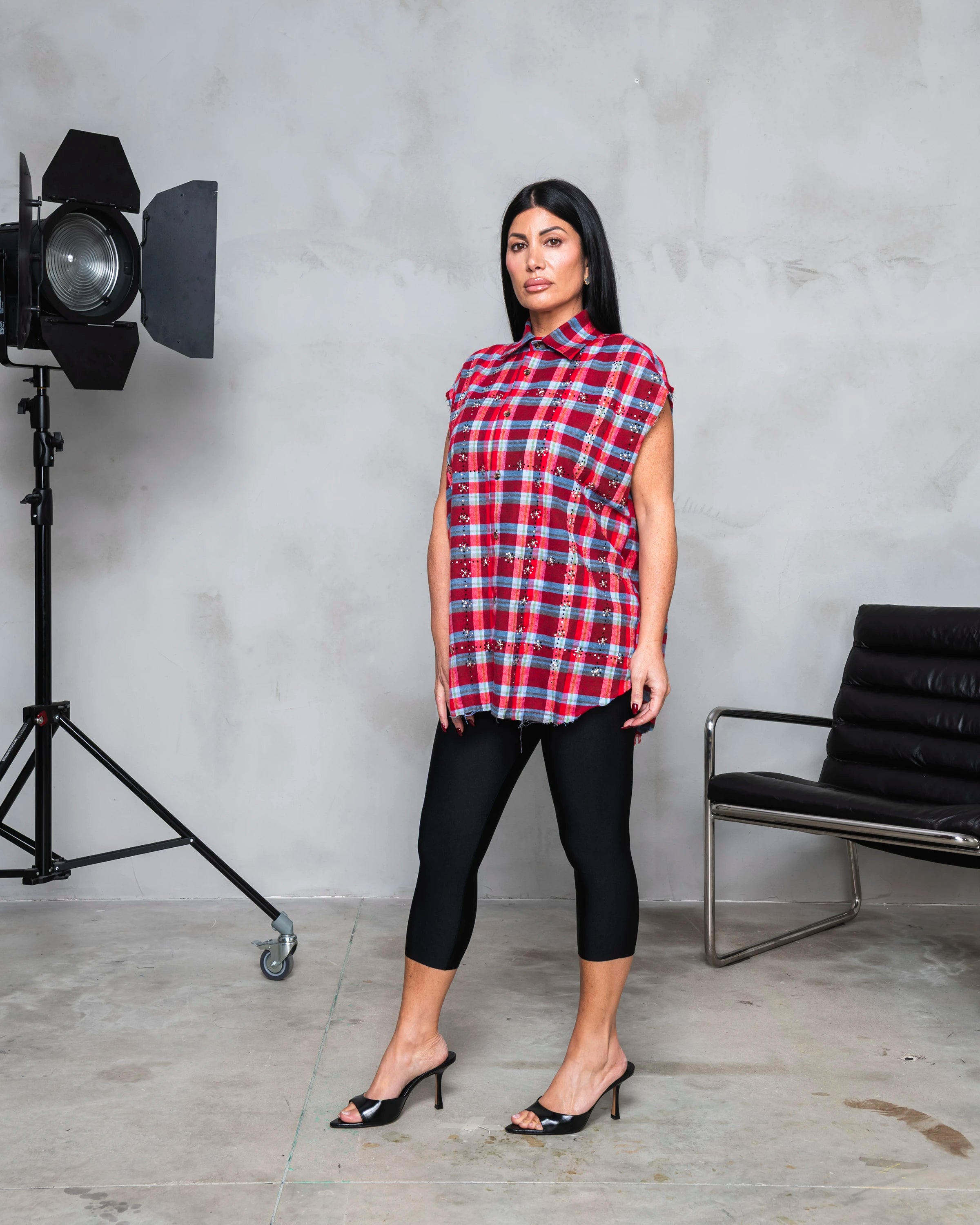 LOOK - Crystal Flannel Sleeveless Shirt