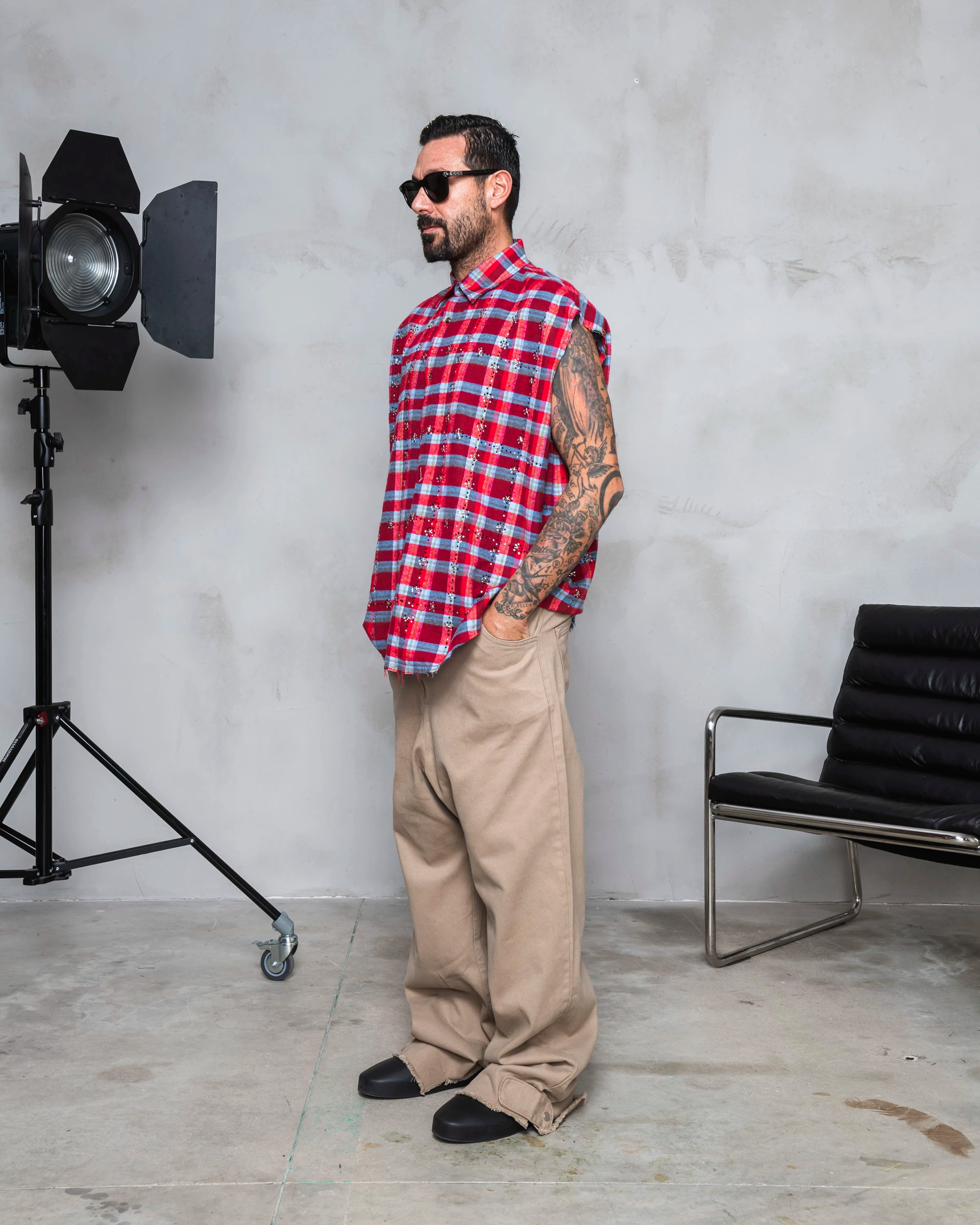 LOOK - Crystal Flannel Sleeveless Shirt