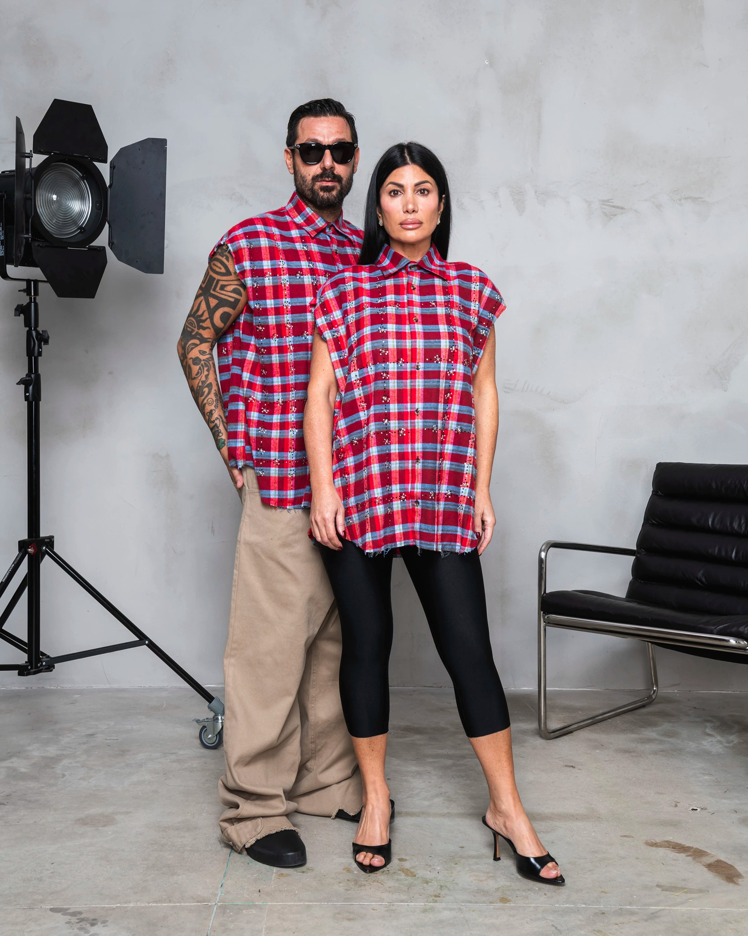 LOOK - Crystal Flannel Sleeveless Shirt